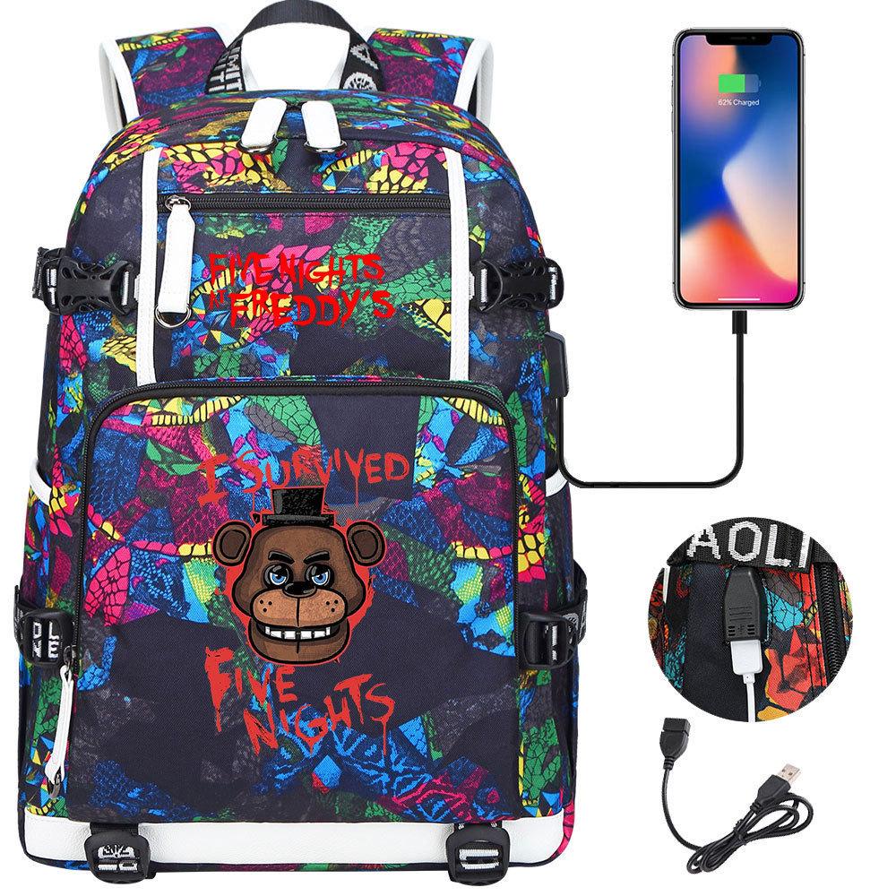 Teddy Bear Game Merchandise USB Teen Student Schoolbag Men and Women Leisure Large Capacity Travel Backpack