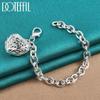 925 Sterling Silver Fashion Hollow Heart Bracelet Jewelry