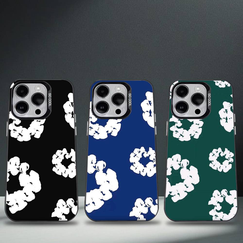 Чехол для телефона Flower D-Denims T-Tears для iPhone 17,16,15,14,13,12,11,Pro,Max,Plus,E,Air,Mini Черный ТПУ Чехол