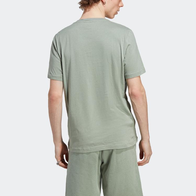 Adidas Originals Essentials+ Made With Hemp Tee With Solid Color Logo Men Tops Silver-Gray-Green HR2955
