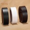 Men Genuine Leather Belt No Automatic Buckle Two-Layer Cowhide Retro Style Buckleless Design Waistband