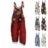 Women's Jumpsuit  Print Casual Loose Vintage Shoulder Strap Cotton Linen