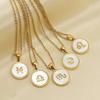 Elegant European & American Zodiac Pendant Necklace - Women's Gold Stainless Steel Constellation Charm