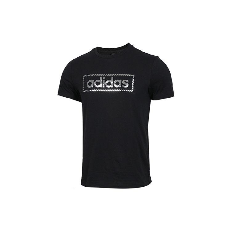 adidas Футболки Мужские Черные С Круглым Вырезом Умеренный Прямой Крой DY8721