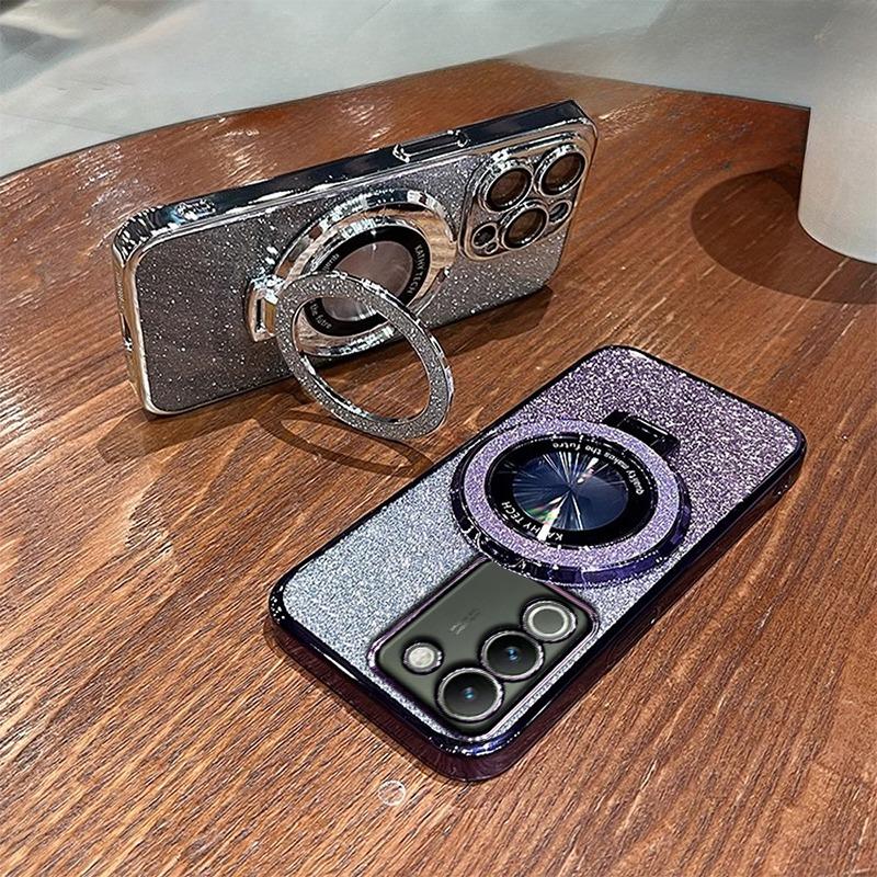 Роскошный чехол с кронштейном Glitter Case для vivo Y28 Y200 V21 V21E V23 Y76 Y73 Y53S Y51 Y36 Y35 Y33S Y31 Y22 Y21 Y20 Case Holder Cover