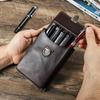 3/5 Slots Leather Fountain Pen Case Handcrafted Fold Type Fountain Pencil Organizer Collect Retro Box Stationery School Supplies