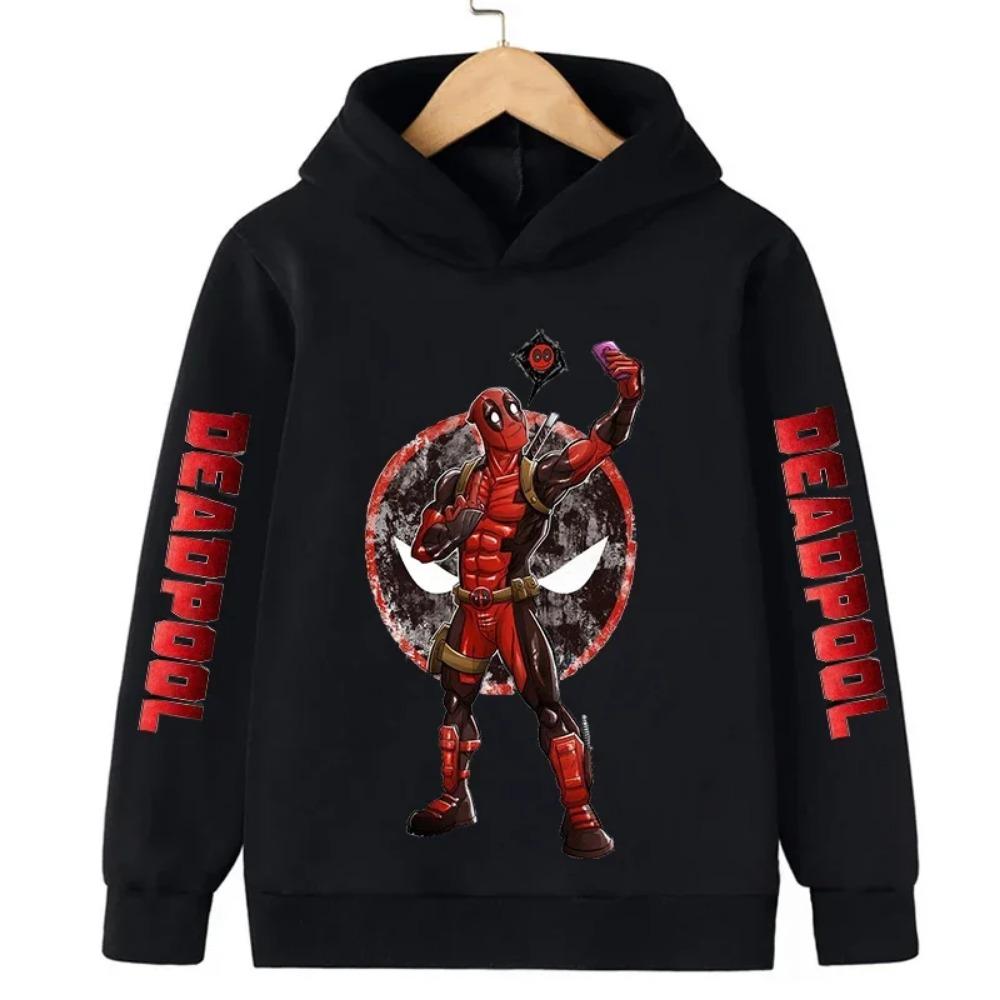 Deadpool Graphic Kids Hoodies Boys Fashion Pullover Autumn Clothing Cartoons Casual Clothes Girl Tops Sweatshirts
