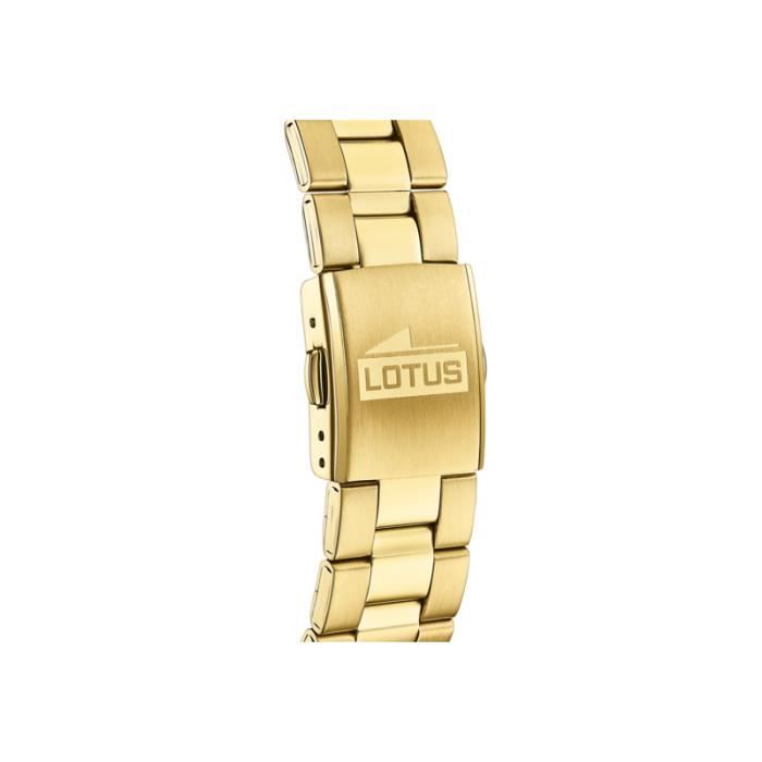Montre - LOTUS - 18153/A - Acier Doré - Cadran Bleu - Chronographe - Étanche 5 ATM