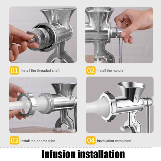 Ручная мясорубка 3-в-1 с насадкой для набивки колбас, настольным зажимом, мясорубка, ручная мясорубка, домашний инструмент для обработки мяса