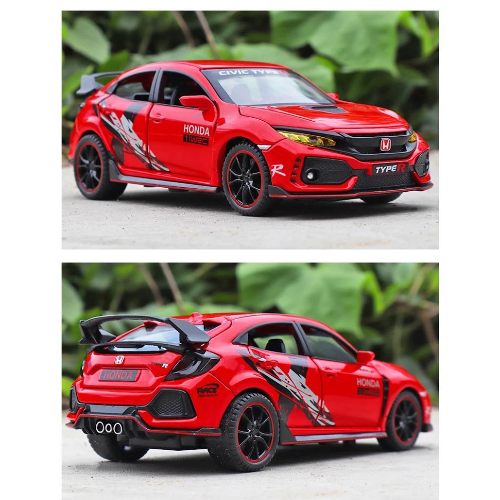 1/32 HONDA CIVIC TYPE-R Литые и Игрушечные Транспортные Средства Металлическая Модель Автомобиля Звук Свет Коллекция Автомобильные Игрушки для Детей Рождественский Подарок