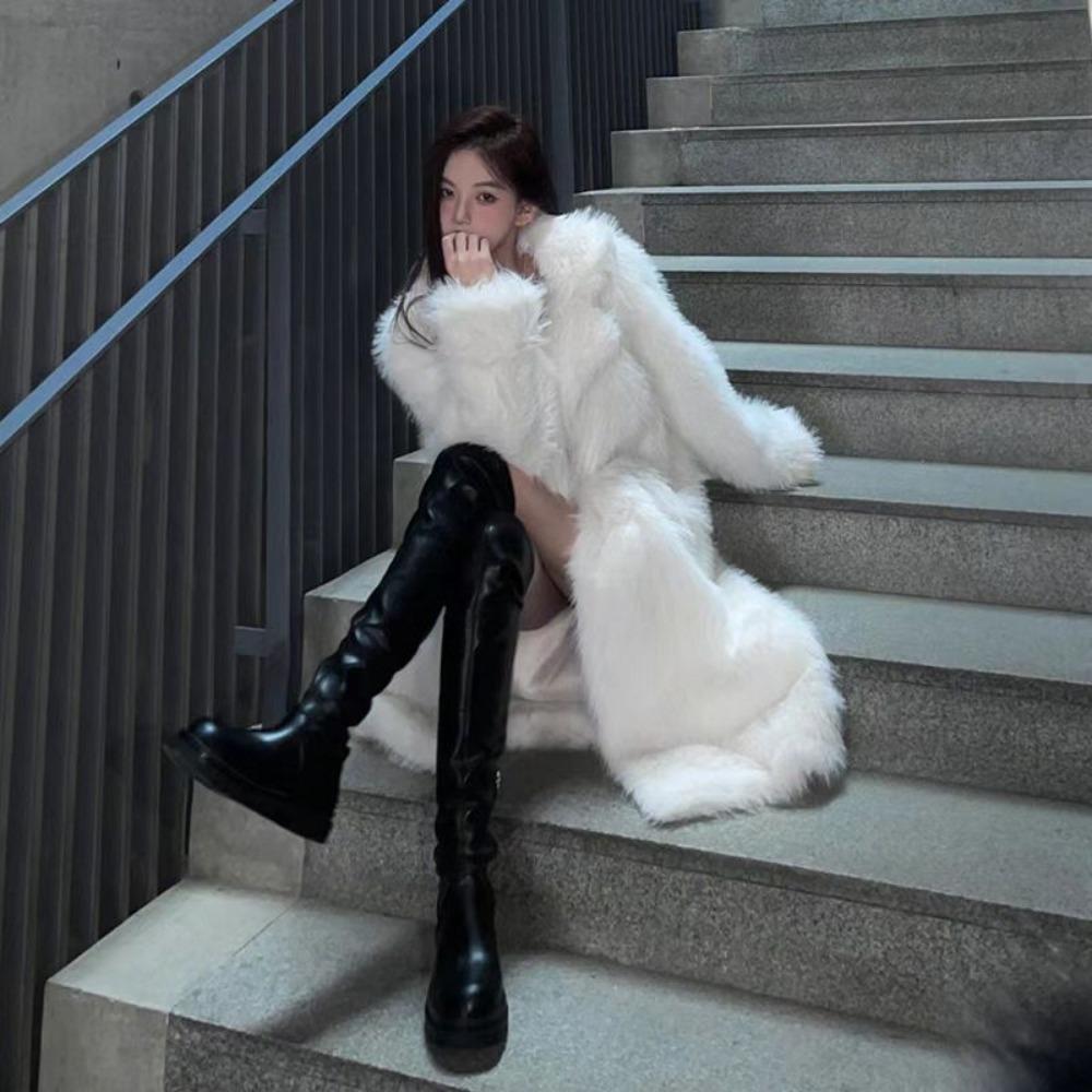 Модное женское пальто удлиненной версии с меховым воротником, выше колена, новое осенне-зимнее, в студенческом стиле, теплое стеганое пальто