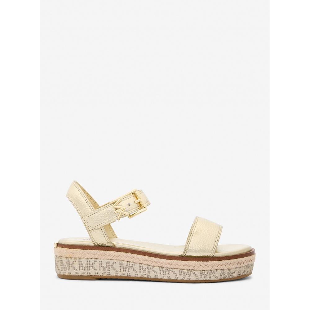 Michael Kors Сандалии Richie Metallic Platform Espadrille 49r5rifp1m705 Pale Gold