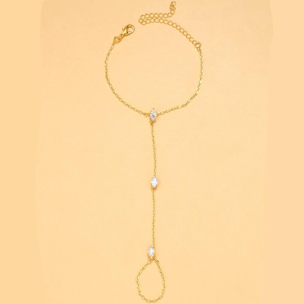 2025 вечерние богемные ромбовидные кристаллы браслет на руку ювелирные изделия для женщин простая тонкая цепочка браслет на палец ювелирные изделия аксессуары подарок