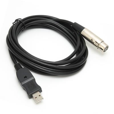 Кабель-адаптер USB (папа) - XLR (мама) 3 метра Студийный аудиокабель Разъемы Кабели-адаптеры для микрофонов Запись