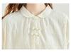 Women's Apricot Embroidered Long-Sleeve Cotton Shirt