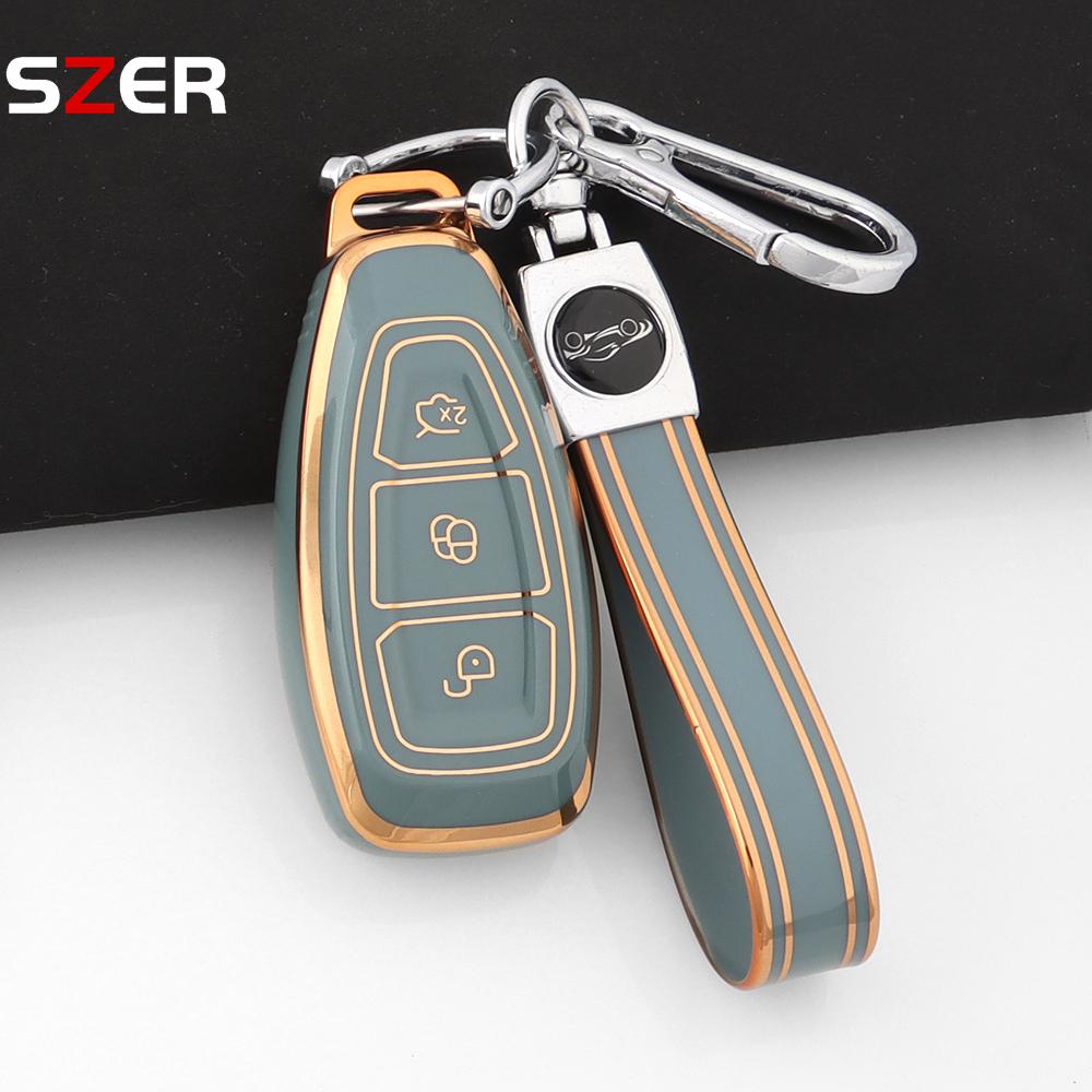 Новый чехол-брелок из ТПУ для автомобильного ключа-пульта Ford Fiesta Focus 3 4 Mondeo Ecosport Kuga Focus C-Max St Escape Держатель для брелока