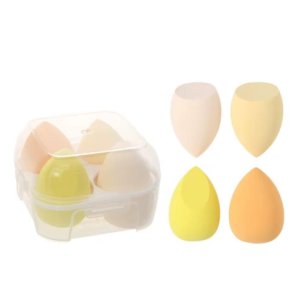 with Egg Case Makeup Sponges Set Yellow Face Makeup Tools  for Foundation Application