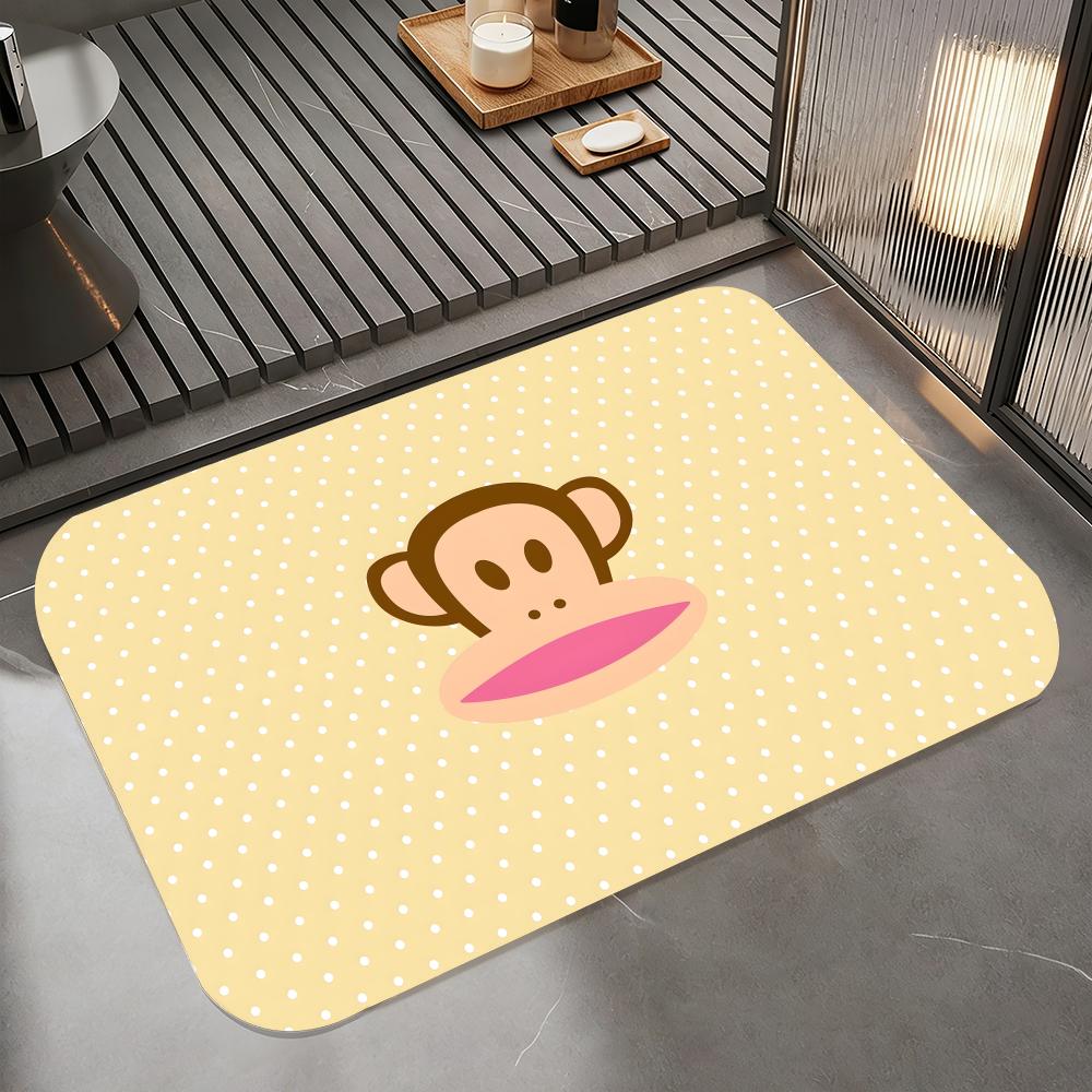 Cartoon-P-Paul Frank Floor Mat Diatomite Bath Mat, Quick Dry Absorbent Non-Slip Door Mat