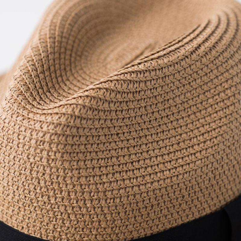 Men's Hand-Woven Raffia Straw Sun Hat - Wide Brim, Sun Protection, Perfect for Summer Beach Vacation