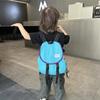 Solid Color Childrens Backpack Canvas Large Capacity Curved Shoulder Straps