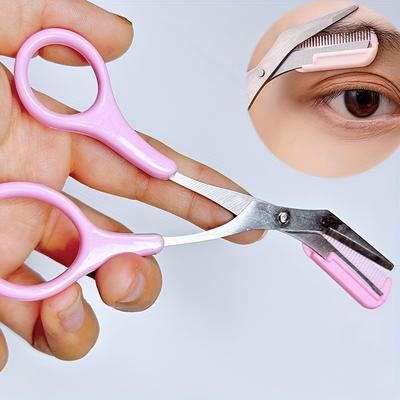 Ножницы-триммер для бровей с расческой, ножницы для формирования бровей, нескользящие ручки для пальцев, удаление волос, косметические аксессуары для мужчин и женщин
