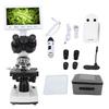 Тринокулярный микроскоп с экраном 7 дюймов и увеличением от 40X до 1600X. Биологический микроскоп с