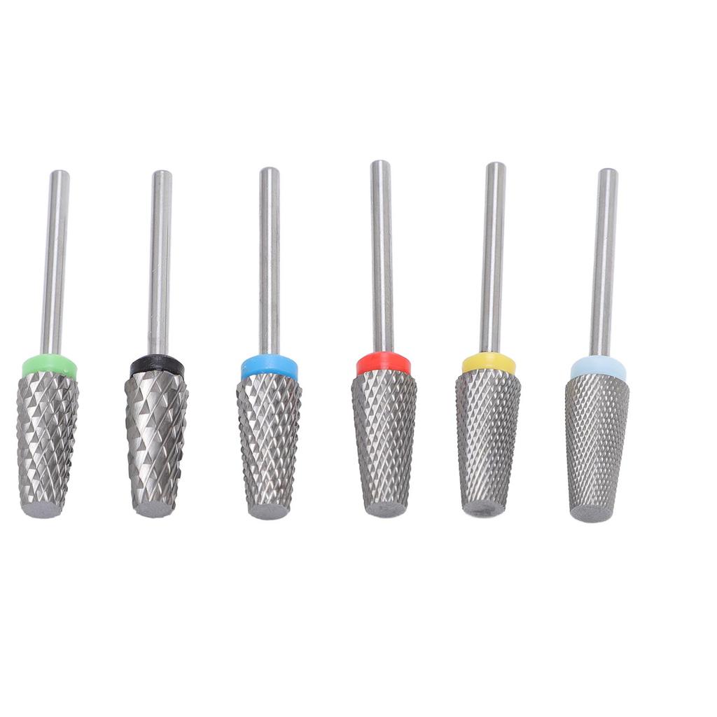 6pcs Nail Drill Bit Set Tungsten Carbide Professional Nail Bit for Electric Nail Drill Machine