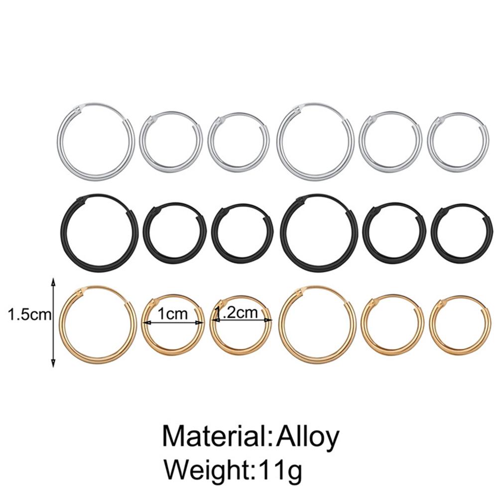 Personality Silver Punk Style Gold Geometric Round Earring Hoop Earrings Fashion Jewelry Hip-Hop