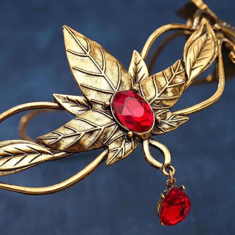 Винтажная барочная тиара-корона с красными и синими кристаллами и листьями, диадема принцессы, королевы, свадебные аксессуары для волос, женские украшения