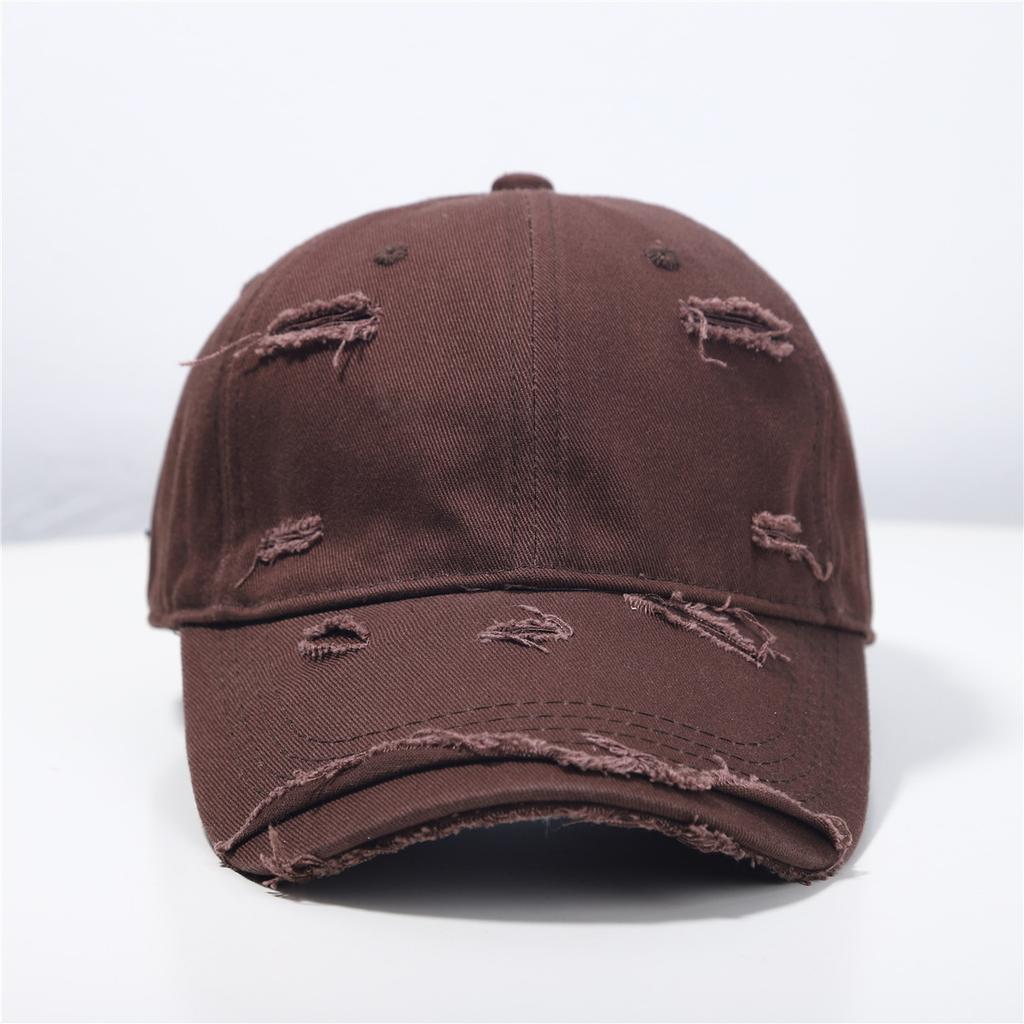 Baseball Cap Women's New Spring and Summer Versatile Soft Top Hip Hop Baseball Cap Outdoor Student Retro Personality Ripped Sun Hat