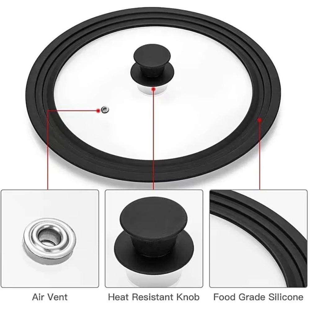 Силиконовый ободок Круглая крышка для кастрюли Универсальная крышка для сковороды Запасная крышка Кухонная утварь