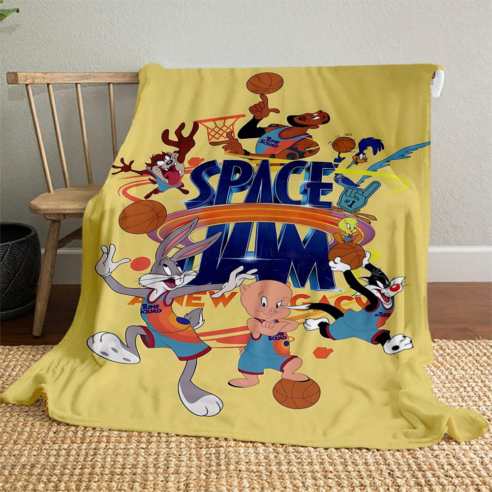 1PC Space Jam: A New Legacy Tune Squad Outdoor Flannel Blanket Soft Plush Decor for Picnics, camping,Bedroom, Playroom, Office1226A