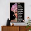 African Woman You Are Beautiful Inspirational Quotes Poster Decorative Paintings Canvas Wall Art Picture Girl Bedroom Home Decor