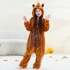 Children's Capybara Flannel Blanket Sleepers Winter Hooded Children Costume Clothes Jumpsuit Sleepwear Robe for Boys Girls