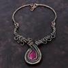 Faceted Kashmir Ruby Necklace Copper Wire Wrapped Adjustable Necklace Copper Jewelry Handmade Necklace Natural Gemstone Jewelry Gift For Her