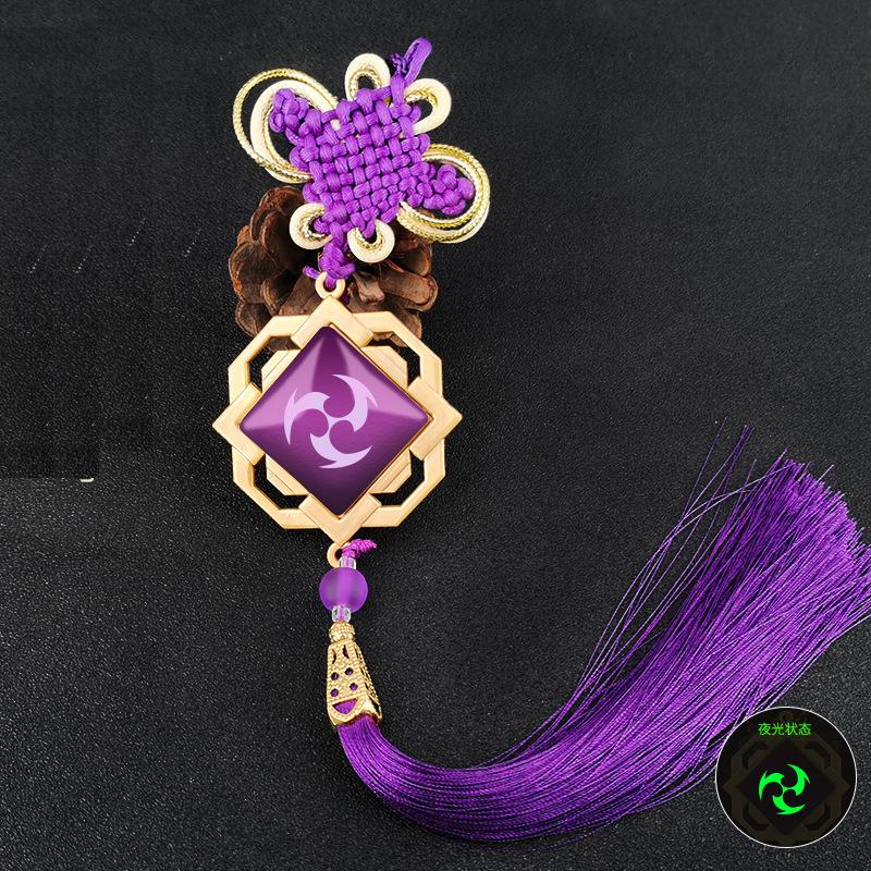 Genshin Impact брелки с кисточками, ювелирные изделия, брелок для косплея, 7 элементов, оружие, светящийся глаз Бога, брелок для ключей, подарок