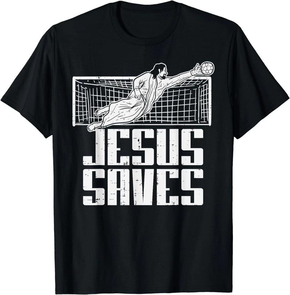 Jesus Saves Soccer Football Christian Goalie Goalkeeper T-Shirt