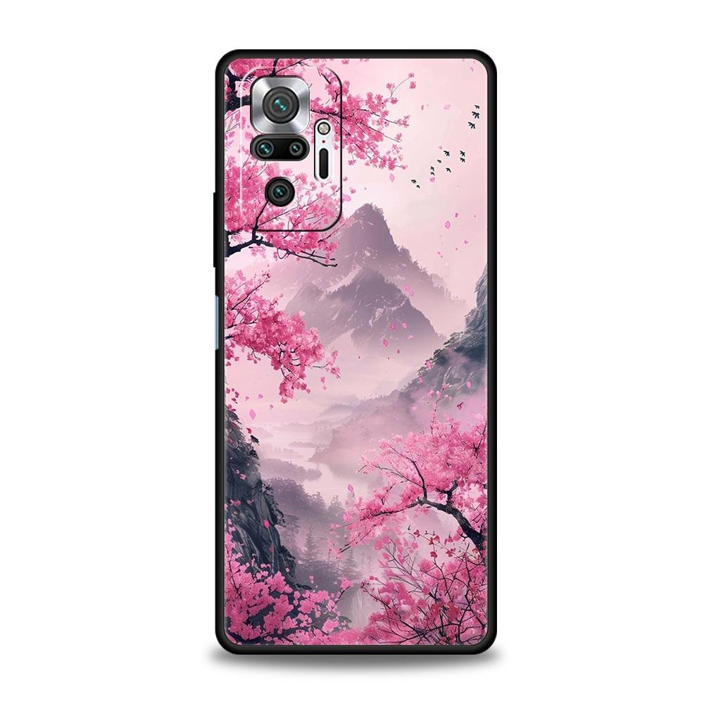 Pink Sunset Mountain Phone Case Cover for Redmi 14C 10C Note 15 14 13 12 10 11 K40 Pro Plus 5G Soft TPU Shockproof Shell Fundas