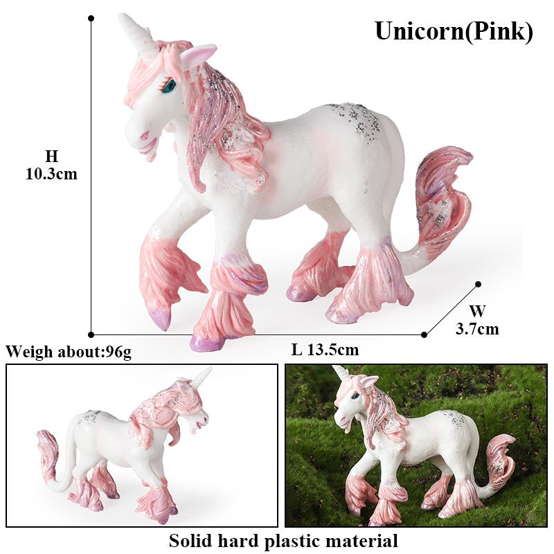 Oenux Mythical Rainbow Pegasus Simulation Animal Figures Model Fairy Tale Fly Horse Action PVC Educational Toys Girl Gift
