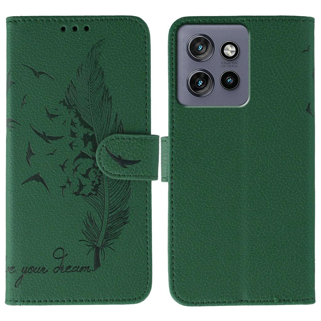 Phone Case For Motorola Edge 50 Neo 5G/Moto S50 5G/ThinkPhone 25 5G Feather Imprint PU Leather Wallet Cover