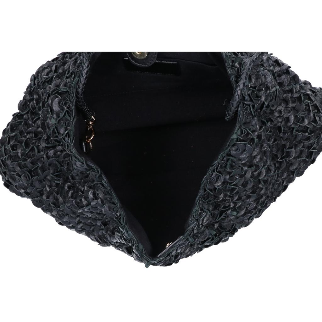 MAISON NH PARIS OLIVIA CUIR Lambskin Shoulder Bag blackUsed