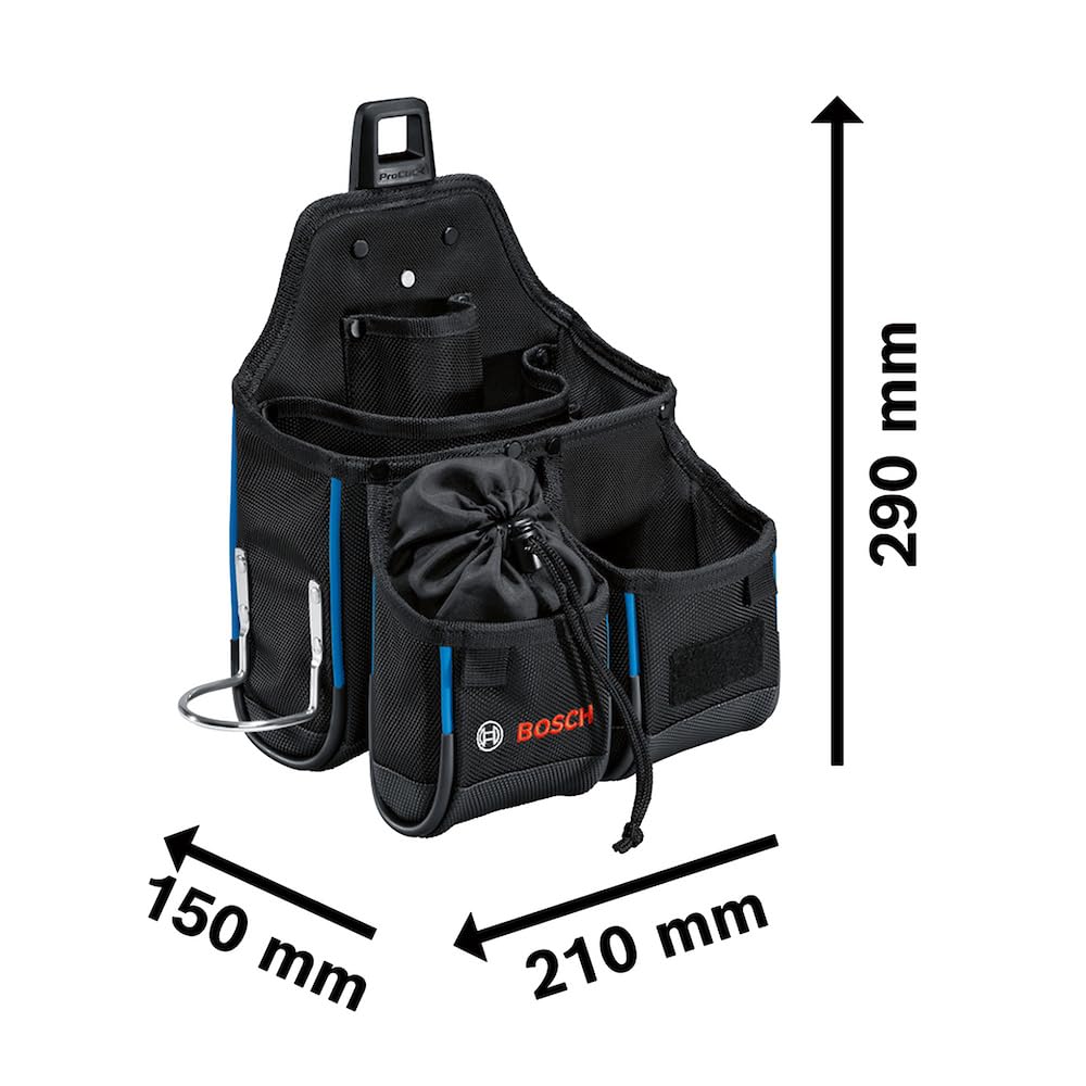 BOSCH PROFESSIONAL Work Belt 108 and Pouch Black Set, BELT108KIT,
