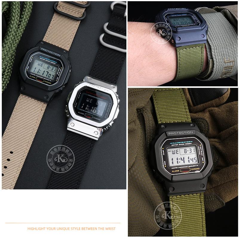 Классический адаптируемый для G-SHOCK Casio GW6900 DW5600 GW-B5600 GM-5600 серия нейлоновый ремешок аксессуары для часов для занятий спортом на открытом воздухе из холста