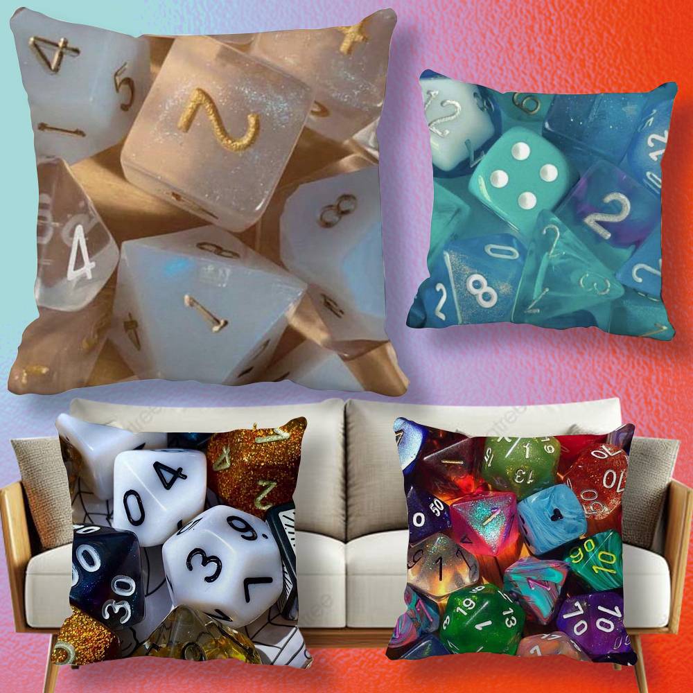 Fashion Luxury Dice Pillow cover Soft Microfiber Pillowcase Home Sofa Decor Surprise Decorative printed