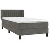 VidaXL Lit à sommier tapissier avec matelas Gris foncé 100x200 cm - Modèle 3127596