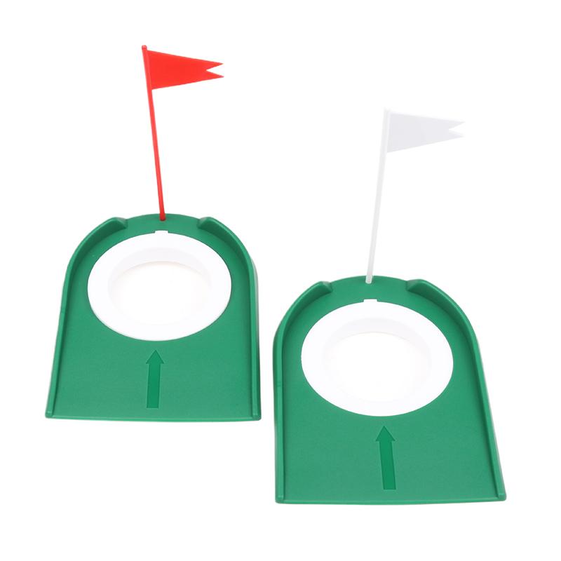 Тренажер для гольфа в помещении с лункой, паттер с флагом, тренировочное приспособление для игры на лужайке, домашнее учебное приспособление для игры во дворе, регулируемое отверстие