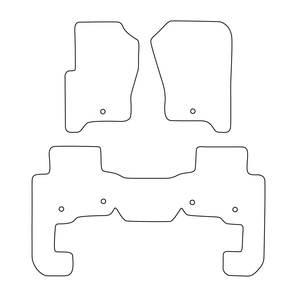 [Blm]Lr001 Black - Set Of Velour Floor Mats To Fit Land Rover Discovery Iii 2004-2009 5-Seat - Black Trim