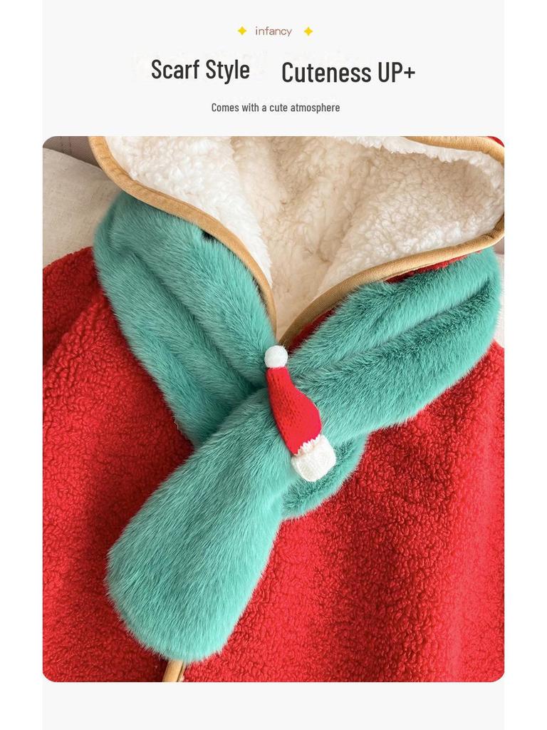 Супер милое плюшевое детское пальто-накидка на осень и зиму