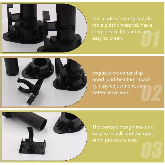 Cabilock 20pcs Cabinet Toe Kick Clips, Pvc Furniture Plinth Clips for Home Kitchen Furniture Table