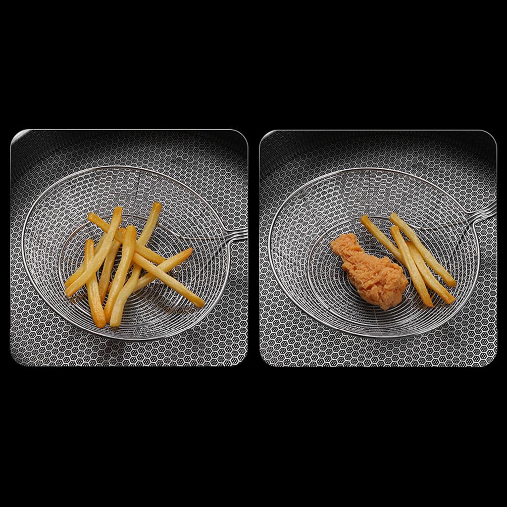 Stainless Steel Wire Skimmer Thickened and Reinforced Noodles Pasta Filter Spoon for Home Kitchen